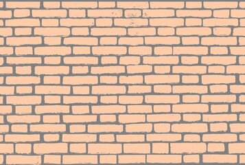 Orange painted brick wall vector background
