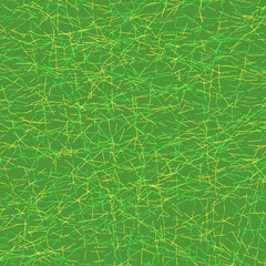 Chaotic random sizes dotted lines as abstract green background. St. Patrick Day background.