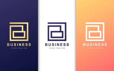 Letter B logo template. Modern square logo concept