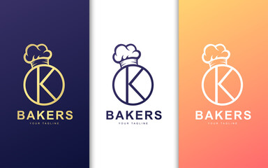 Letter K logo template. Modern bakers logo concept