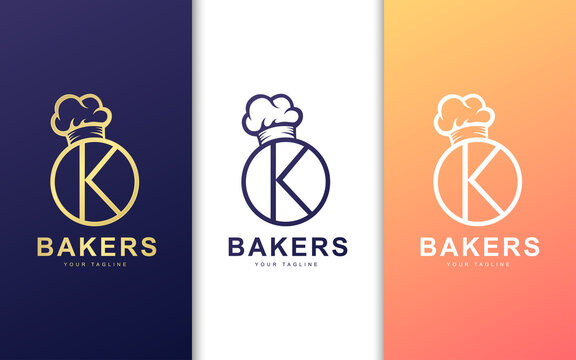 Letter K logo template. Modern bakers logo concept