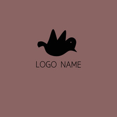 Naklejka premium black flying bird animal logo icon