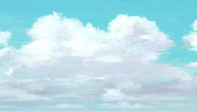 daytime cloudy sky with scattered clouds and blue. Paint background 