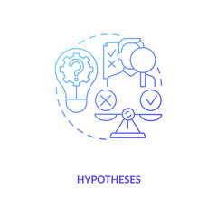 Hypothesis concept icon. Specific, clean and testable guesses of researchers idea thin line illustration. Scientific researching knowledge. Vector isolated outline RGB color drawing