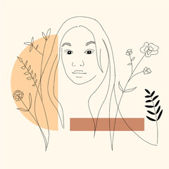 Aesthetic Line Art Women Portrait Illustration is a Printable, Modern Minimalist Drawing