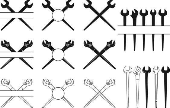 Spud Wrench SVG, Spud Wrench silhouette, tools svg, Ironworker SVG, Spud  Wrench Split, Spud Wrench Logo, Spud Wrench Cricut Files, svg, eps Stock  Vector | Adobe Stock