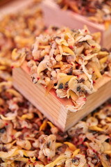 Dried clams in a traditional market