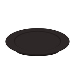 Plate vector. Black plate on white background.