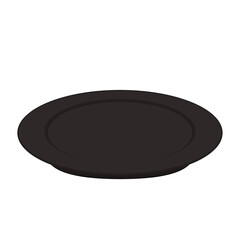 Plate vector. Black plate on white background.