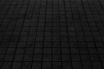 Outdoor Black block stone floor pattern and background seamless