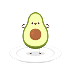 Avocado character design. on white background.