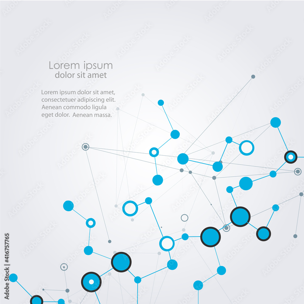 Poster Circle network connect on white background. Internet technology. Line vector. Web design