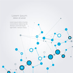 Circle network connect on white background. Internet technology. Line vector. Web design