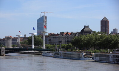 Obraz premium Les quais du Rhône à Lyon