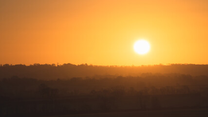 Golden sunrise over the countryside