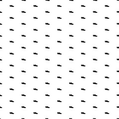 Square seamless background pattern from geometric shapes. The pattern is evenly filled with black football boot symbols. Vector illustration on white background