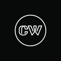 CW logo CW icon CW vector CW monogram CW letter CW minimalist CW triangle CW flat Unique modern flat abstract logo design 