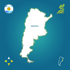 Simple outline map of Argentina