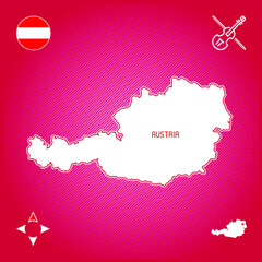 simple outline map of austria