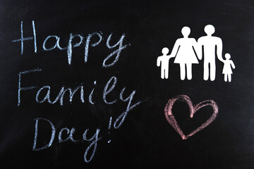 Paper family, and the inscription happy family day