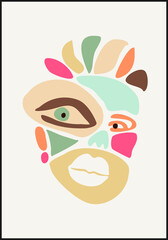 Minimalist contemporary portrait of woman beauty surreal face