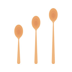 Spoon vector. Wood Spoon on white background.