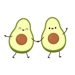 Avocado character design. on white background.