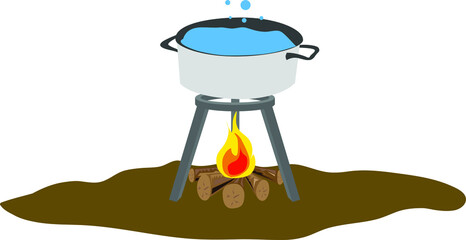 Vector Illustration of an Experiment Boiling, Online Education Material