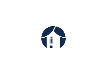 Home logo, circle home logo, simple home logo easy to remember and can be seen well even from a distance, prefect to your brand building architecture or real estate logo and home services