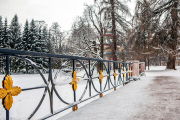 Bridge to the Creaky Gazebo. Catherine Park. Tsarskoe Selo. Pushkin. St. Petersburg. Russia