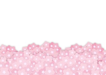 ペーパークラフトのような桜のフレーム背景 no.10