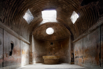  Italy, Naples, Pompeii, the Thermal Baths, a very important archaeological site, nobody