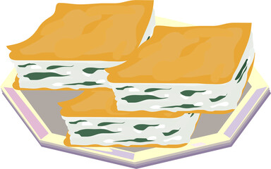 Vector Illustration of Turkish Food Patty Borek