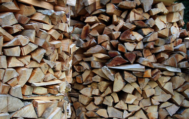 Heaps Of Dry Logs For Wood Fired Oven  Close Up