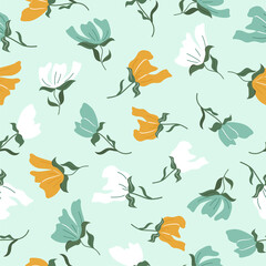 Seamless colorful pattern in floral style for design. vector illustration