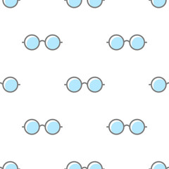 Glasses seamless pattern. Line glasses white background. Vector illustration.