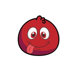 cute Red monster cartoon, funny character 
