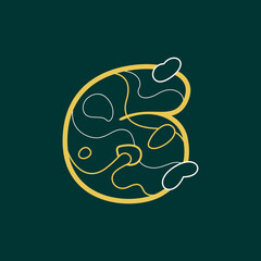 Landscape number six logo with geology line pattern.