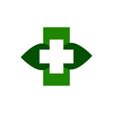 Doctor plus pharmacy medical health care clinic and hospital logo and symbols.