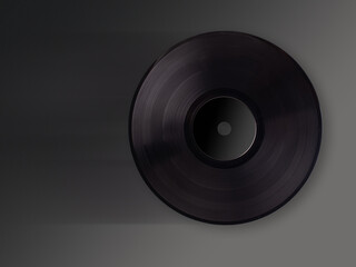Nice vinyl record on gray background