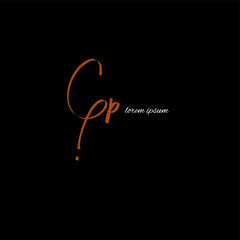 Initial gp g p beauty monogram and elegant logo design