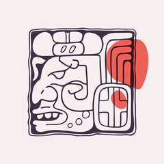 Aztec style letter J initial.