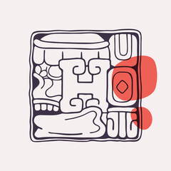 Aztec style letter H initial.