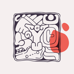 Aztec style letter Y initial.