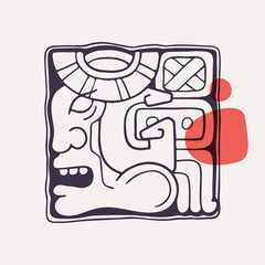 Aztec style letter G initial.