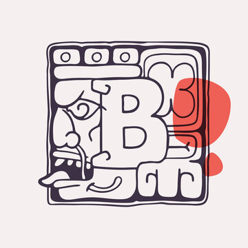 Aztec style letter B initial.