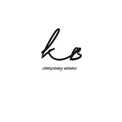 Initial kb k b beauty monogram and elegant logo design
