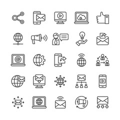 business email internet contact marketing, editable stroke