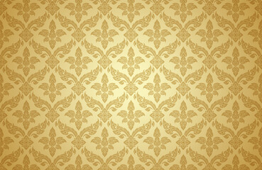Thai art and asian style luxury banner gold background