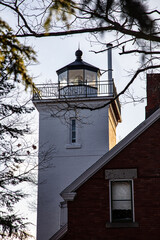 40 Mile Point Lighthouse in Michigan during the winter